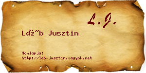 Léb Jusztin névjegykártya